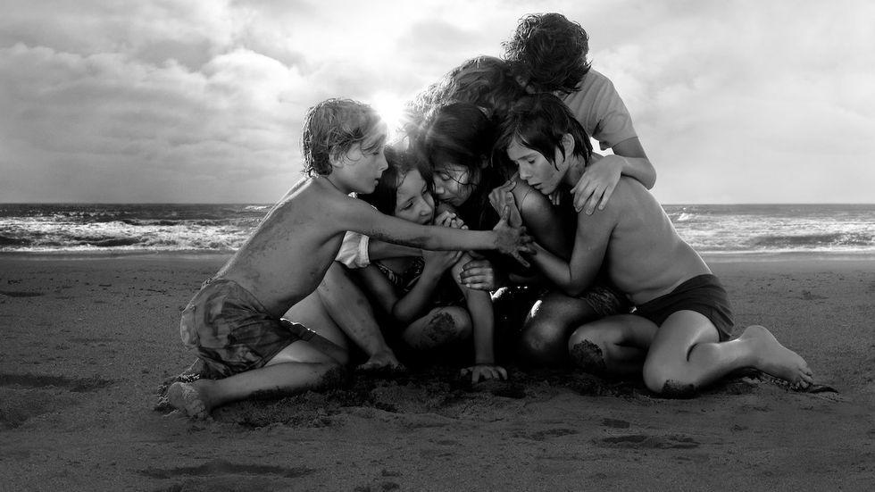 la escena de la playa en roma